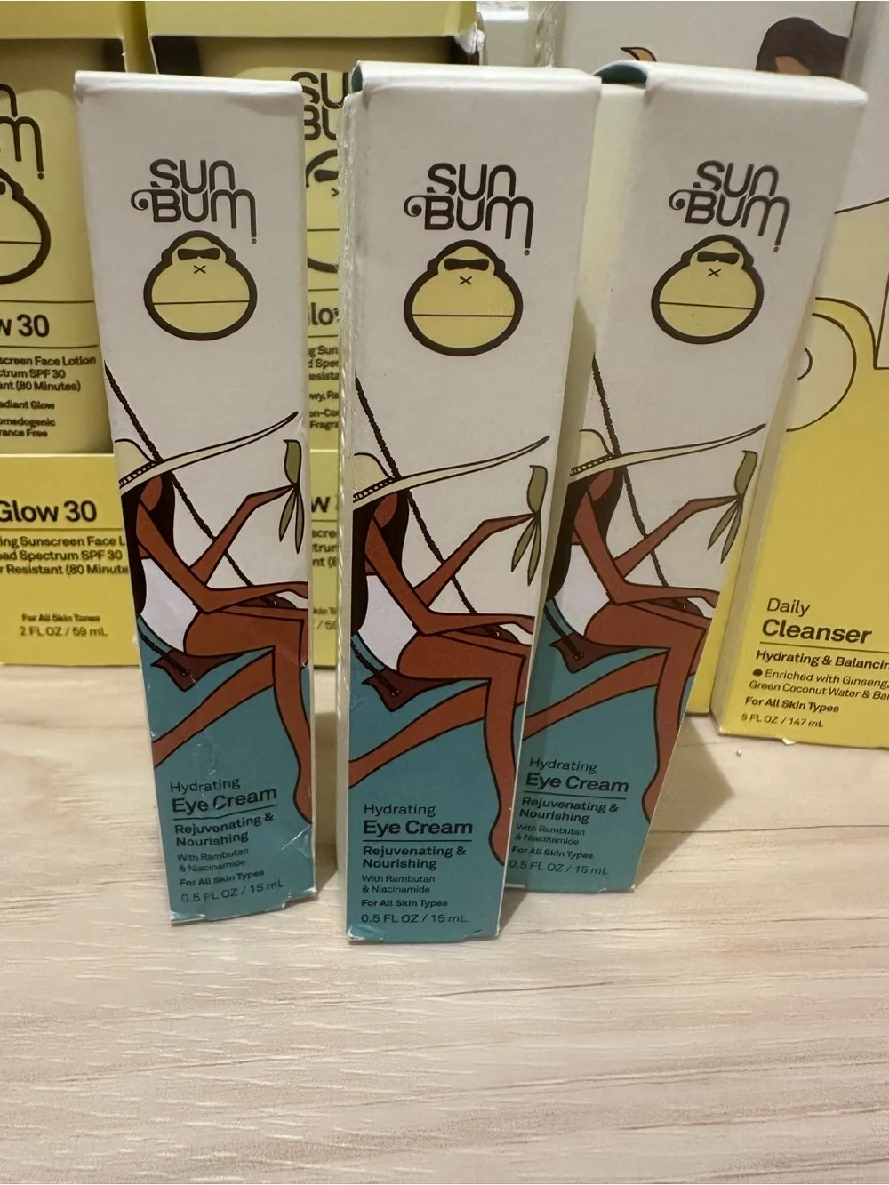 Sun Bum Glow Cleanser & Eye Cream Lot
